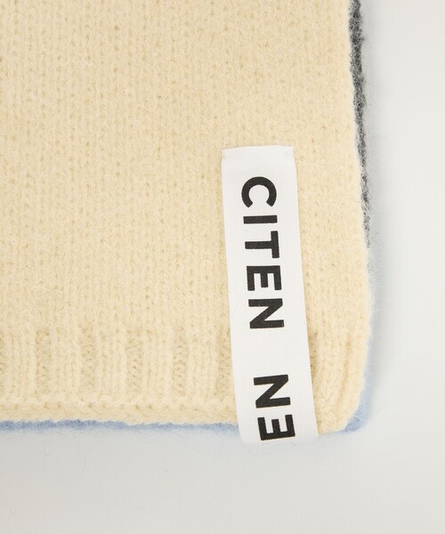 CITEN（シテン）の「＜CITEN＞カラーボーダーストール（ストール/ショール・レディース・ライトブルー/オレンジ・FREE）」の6枚目の写真