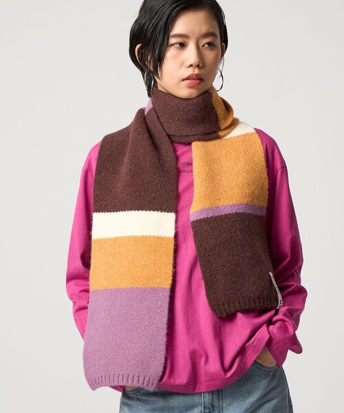 CITEN（シテン）の「＜CITEN＞カラーボーダーストール（ストール/ショール・レディース・ライトブルー/オレンジ・FREE）」の13枚目の写真