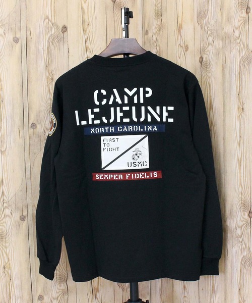 AVIREX(アヴィレックス)の「CAMP LEJEUNE PATCHED L/S T-SHIRT(Tシャツ/カットソー・メンズ・ホワイト/ブラック/ブルーグレー・M/L/XL/XXL)」の3枚目の写真