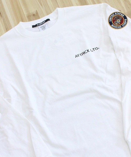 AVIREX(アヴィレックス)の「CAMP LEJEUNE PATCHED L/S T-SHIRT(Tシャツ/カットソー・メンズ・ホワイト/ブラック/ブルーグレー・M/L/XL/XXL)」の4枚目の写真