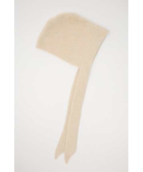 SLY（スライ）の「SHAGGY RIBBON BALACLAVA シャギー リボン バラクラバ 秋服 冬服（ニットキャップ/ビーニー・レディース・アイボリー/レッド・FREE）」の7枚目の写真