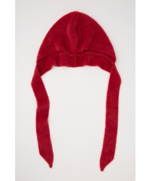 SLY（スライ）の「SHAGGY RIBBON BALACLAVA シャギー リボン バラクラバ 秋服 冬服（ニットキャップ/ビーニー・レディース・アイボリー/レッド・FREE）」の5枚目の写真