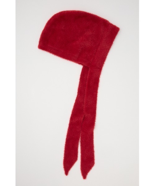 SLY（スライ）の「SHAGGY RIBBON BALACLAVA シャギー リボン バラクラバ 秋服 冬服（ニットキャップ/ビーニー・レディース・アイボリー/レッド・FREE）」の13枚目の写真