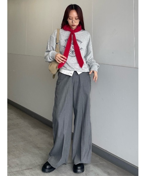 SLY（スライ）の「SHAGGY RIBBON BALACLAVA シャギー リボン バラクラバ 秋服 冬服（ニットキャップ/ビーニー・レディース・アイボリー/レッド・FREE）」の17枚目の写真