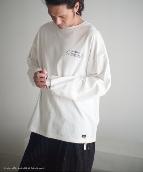 ADAM PATEK(アダムパテック)の「ADAMPATEK/Frankenstein flower stitch long sleeve/フランケンシュタイン刺繍コラボロンT(Tシャツ/カットソー・メンズ・ホワイト/ブラック・1/2)」の7枚目の写真