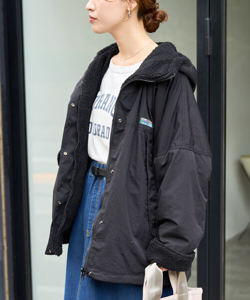 FREAK'S STORE(フリークスストア)の「限定展開 FREAK'S STORE OUTDOORS ボア リバーシブル フーディー(マウンテンパーカー・レディース・チャコール/キャメル/オリーブ/ベージュ/ブラック・フリ-)」の10枚目の写真