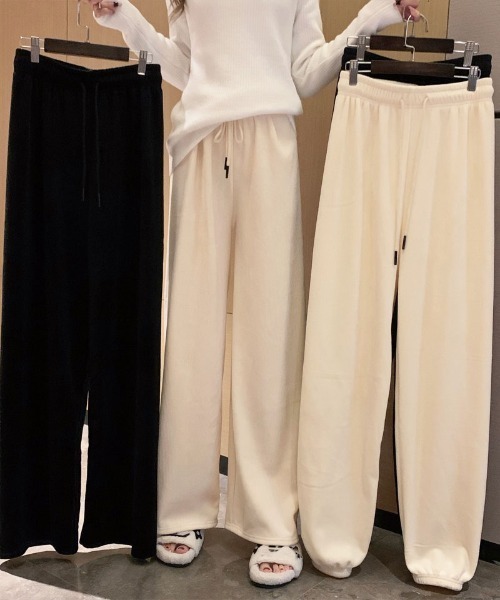 shoppinggo（ショッピングゴー）の「裏起毛 パンツ ワイドパンツ  2タイプ ジョガーパンツ レディース（その他パンツ・レディース・ベージュ系その他/ブラック/ブラック系その他/ベージュ・FREE）」の13枚目の写真