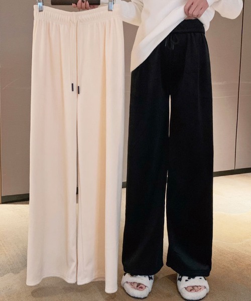shoppinggo（ショッピングゴー）の「裏起毛 パンツ ワイドパンツ  2タイプ ジョガーパンツ レディース（その他パンツ・レディース・ベージュ系その他/ブラック/ブラック系その他/ベージュ・FREE）」の14枚目の写真