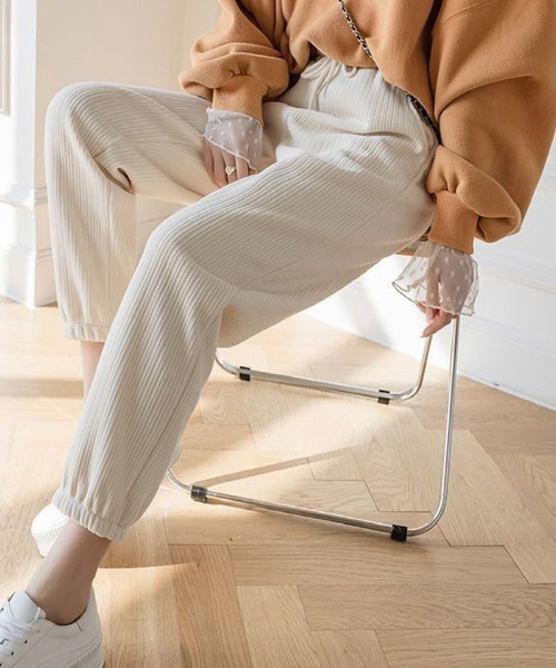 shoppinggo（ショッピングゴー）の「裏起毛 パンツ ワイドパンツ  2タイプ ジョガーパンツ レディース（その他パンツ・レディース・ベージュ系その他/ブラック/ブラック系その他/ベージュ・FREE）」の8枚目の写真