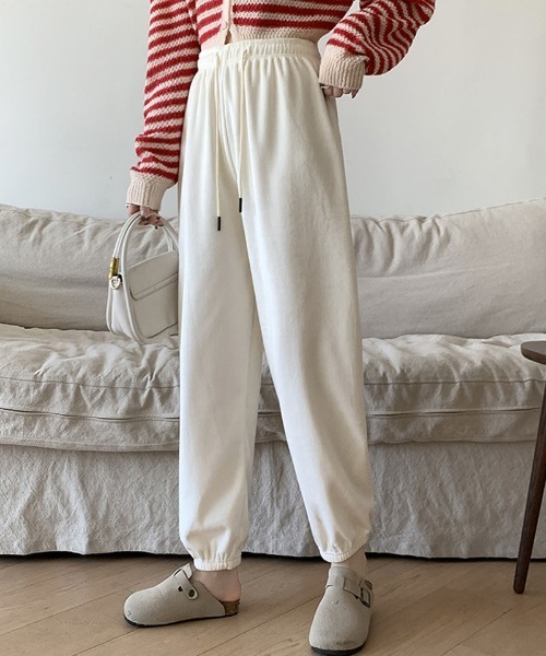 shoppinggo（ショッピングゴー）の「裏起毛 パンツ ワイドパンツ  2タイプ ジョガーパンツ レディース（その他パンツ・レディース・ベージュ系その他/ブラック/ブラック系その他/ベージュ・FREE）」の9枚目の写真
