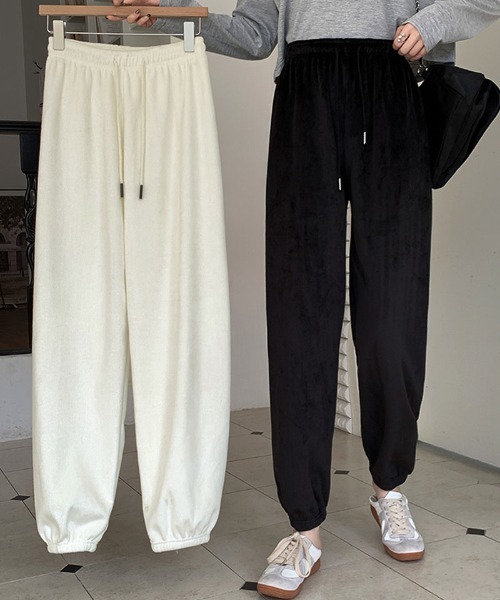 shoppinggo（ショッピングゴー）の「裏起毛 パンツ ワイドパンツ  2タイプ ジョガーパンツ レディース（その他パンツ・レディース・ベージュ系その他/ブラック/ブラック系その他/ベージュ・FREE）」の12枚目の写真