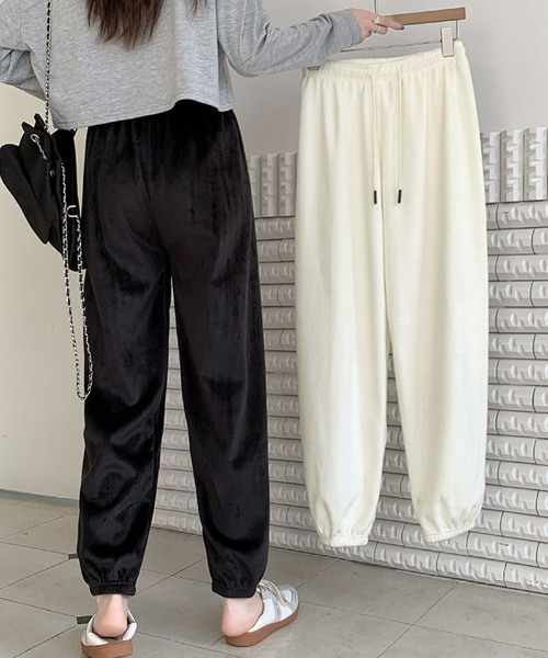 shoppinggo（ショッピングゴー）の「裏起毛 パンツ ワイドパンツ  2タイプ ジョガーパンツ レディース（その他パンツ・レディース・ベージュ系その他/ブラック/ブラック系その他/ベージュ・FREE）」の6枚目の写真