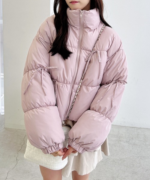 INGNI（イング）の「リボン付エコダウン（その他アウター・レディース・オフホワイト/ブラック/ピンク・M）」の14枚目の写真