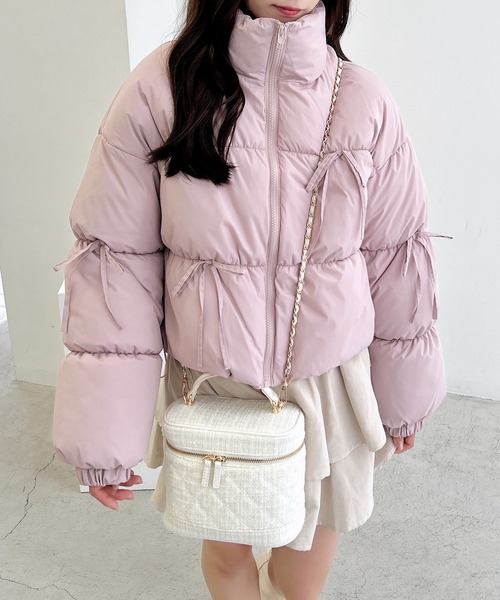 INGNI（イング）の「リボン付エコダウン（その他アウター・レディース・オフホワイト/ブラック/ピンク・M）」の16枚目の写真