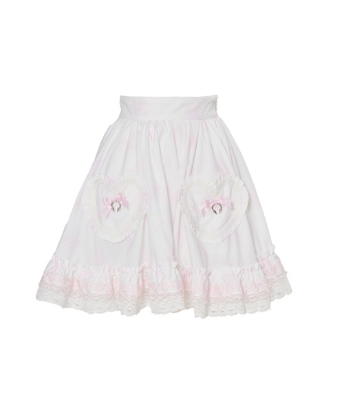 スカート skull illustration print heart skirt セール】Skull illustration print heart skirt（スカート