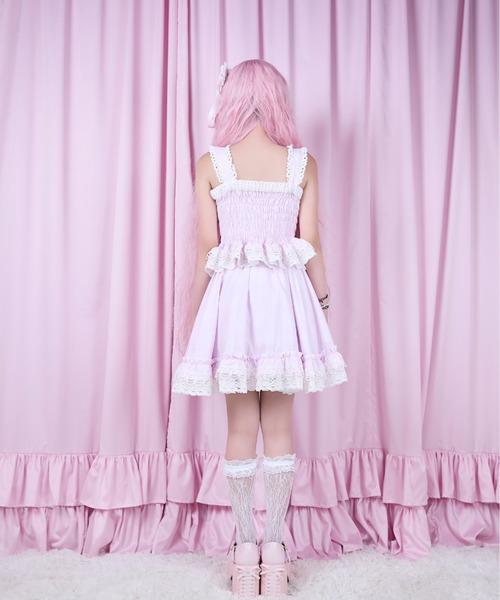 AVENCHUMU（アバンチュウム）の「Skull illustration print heart skirt（スカート・レディース・ピンク/ホワイト/ブラック・FREE/XS）」の9枚目の写真