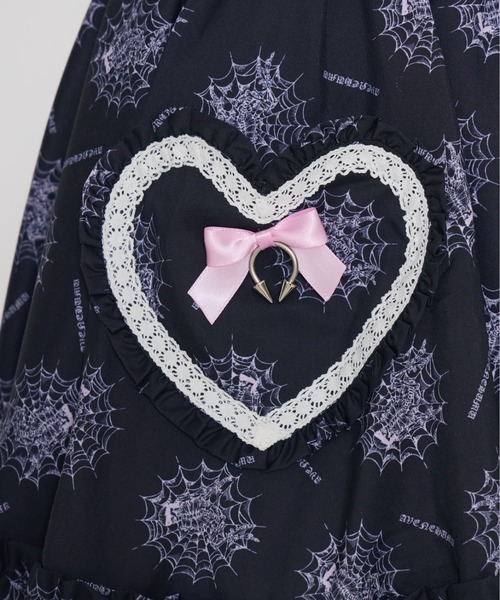 スカート skull illustration print heart skirt Skull illustration print heart skirt（スカート）｜AVENCHUMU