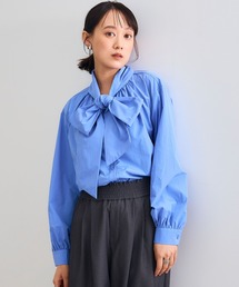 CROSS FUNCTION | 《シワになりにくい》リボンボウタイボリュームシャツ【CROSS FUNCTION/クロスファンクション】(シャツ/ブラウス)