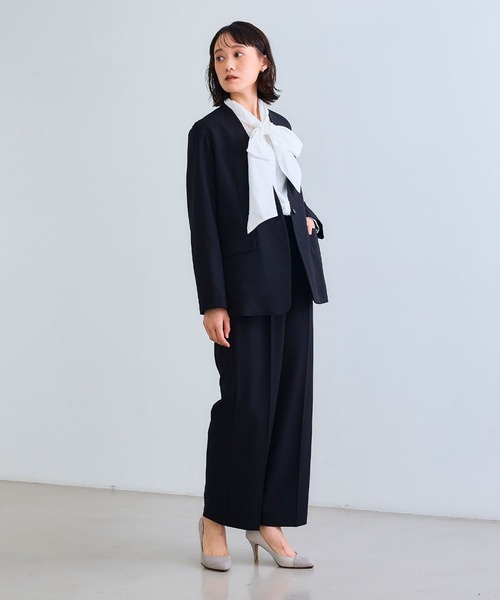 CROSS FUNCTION（クロスファンクション）の「《シワになりにくい》リボンボウタイボリュームシャツ【CROSS FUNCTION/クロスファンクション】（シャツ/ブラウス・レディース・オフホワイト/サックスブルー・LL/M/L）」の16枚目の写真