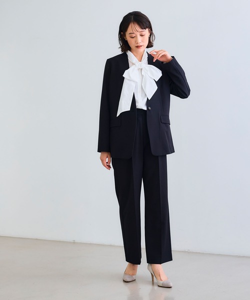 CROSS FUNCTION（クロスファンクション）の「《シワになりにくい》リボンボウタイボリュームシャツ【CROSS FUNCTION/クロスファンクション】（シャツ/ブラウス・レディース・オフホワイト/サックスブルー・LL/M/L）」の15枚目の写真