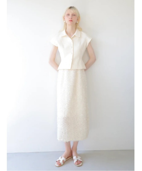 swane(スワネ)の「flower skirt(スカート・レディース・アイボリー/ブラック・FREE)」の4枚目の写真