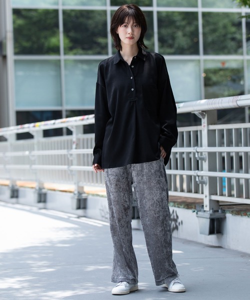 セール】ヴィンテージサテンプルオーバーシャツ（シャツ/ブラウス