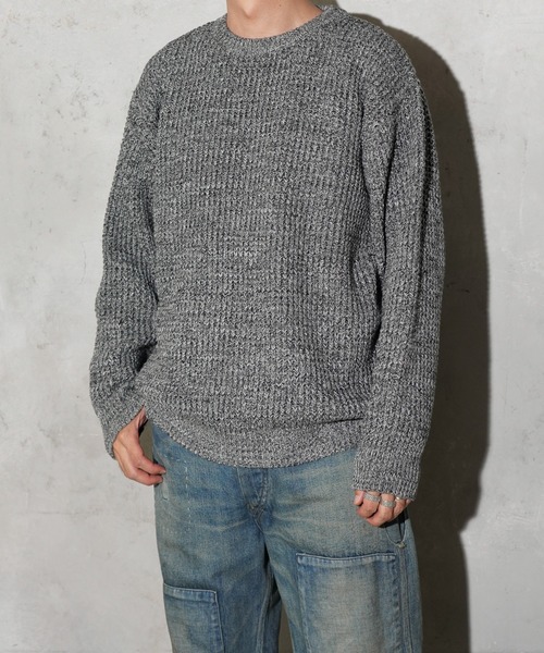 SUNNY SPORTS(サニースポーツ)の「SUNNY SPORTS / サニースポーツ WAFFLE MIX CREW SWEATER ワッフル ミックス糸 クルーネックセーター(ニット/セーター・メンズ・オレンジ/グレー/レッド・MEDIUM/LARGE)」の10枚目の写真