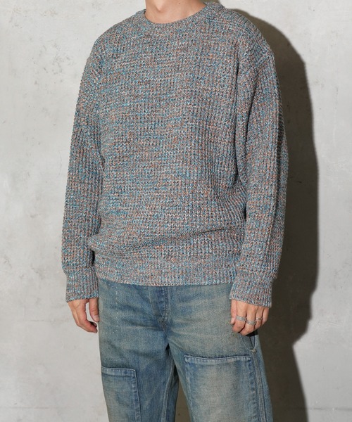 SUNNY SPORTS(サニースポーツ)の「SUNNY SPORTS / サニースポーツ WAFFLE MIX CREW SWEATER ワッフル ミックス糸 クルーネックセーター(ニット/セーター・メンズ・オレンジ/グレー/レッド・MEDIUM/LARGE)」の12枚目の写真