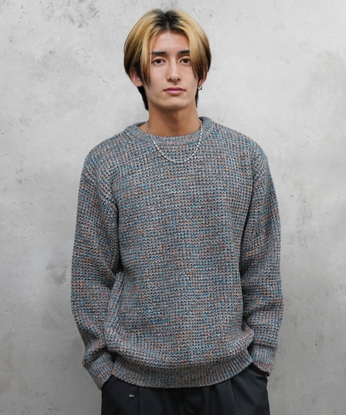 SUNNY SPORTS(サニースポーツ)の「SUNNY SPORTS / サニースポーツ WAFFLE MIX CREW SWEATER ワッフル ミックス糸 クルーネックセーター(ニット/セーター・メンズ・オレンジ/グレー/レッド・MEDIUM/LARGE)」の8枚目の写真