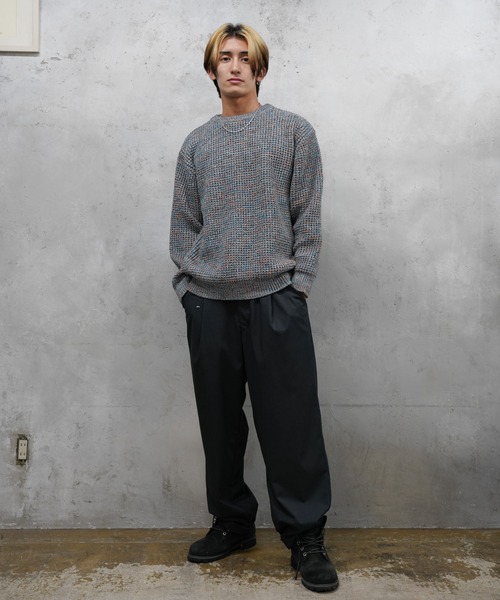 SUNNY SPORTS(サニースポーツ)の「SUNNY SPORTS / サニースポーツ WAFFLE MIX CREW SWEATER ワッフル ミックス糸 クルーネックセーター(ニット/セーター・メンズ・オレンジ/グレー/レッド・MEDIUM/LARGE)」の9枚目の写真