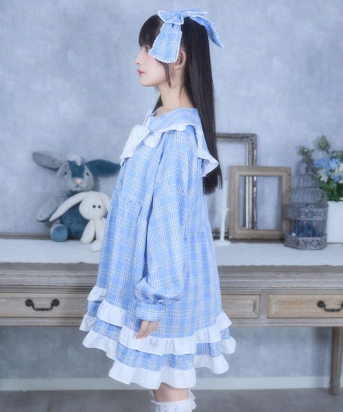 Whinny(ホワイニー)の「Whinny/《2個セット★》ごきげんMAXわんぴっぴ(ワンピース・レディース・サックスブルー/ブラック/ホワイト・FREE)」の9枚目の写真