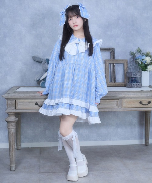 Whinny(ホワイニー)の「Whinny/《2個セット★》ごきげんMAXわんぴっぴ(ワンピース・レディース・サックスブルー/ブラック/ホワイト・FREE)」の10枚目の写真