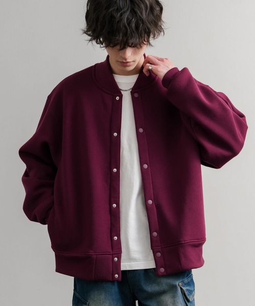 Rocky Monroe(ロッキーモンロー)の「オーバーサイズ ヘビーウェイト裏起毛スナップボタンカーディガン(カーディガン/ボレロ・メンズ・ブラック/チャコールグレー/オートミール/バーガンディー/杢グレー・M/L/LL)」の5枚目の写真
