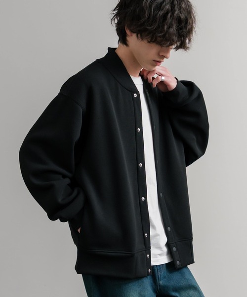 Rocky Monroe(ロッキーモンロー)の「オーバーサイズ ヘビーウェイト裏起毛スナップボタンカーディガン(カーディガン/ボレロ・メンズ・ブラック/チャコールグレー/オートミール/バーガンディー/杢グレー・M/L/LL)」の7枚目の写真