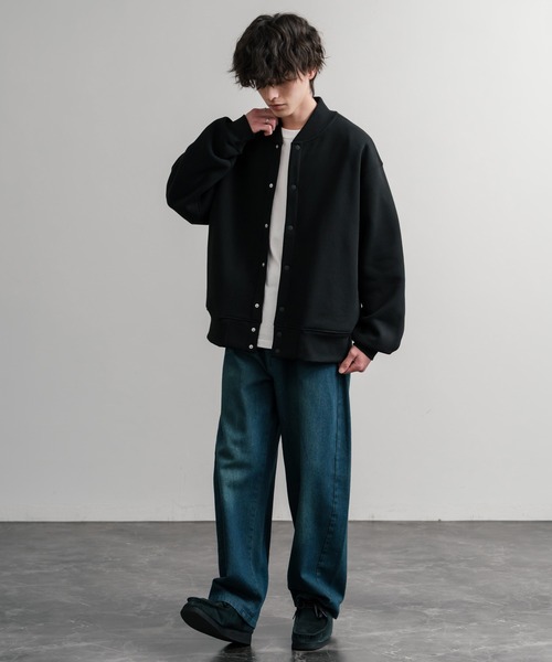 Rocky Monroe(ロッキーモンロー)の「オーバーサイズ ヘビーウェイト裏起毛スナップボタンカーディガン(カーディガン/ボレロ・メンズ・ブラック/チャコールグレー/オートミール/バーガンディー/杢グレー・M/L/LL)」の8枚目の写真