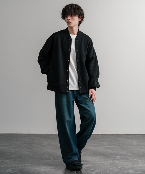 Rocky Monroe(ロッキーモンロー)の「オーバーサイズ ヘビーウェイト裏起毛スナップボタンカーディガン(カーディガン/ボレロ・メンズ・ブラック/チャコールグレー/オートミール/バーガンディー/杢グレー・M/L/LL)」の9枚目の写真