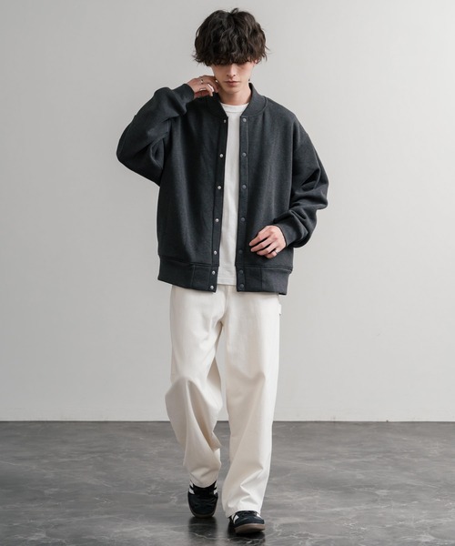 Rocky Monroe(ロッキーモンロー)の「オーバーサイズ ヘビーウェイト裏起毛スナップボタンカーディガン(カーディガン/ボレロ・メンズ・ブラック/チャコールグレー/オートミール/バーガンディー/杢グレー・M/L/LL)」の15枚目の写真