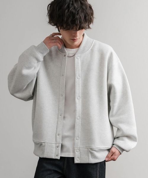 Rocky Monroe(ロッキーモンロー)の「オーバーサイズ ヘビーウェイト裏起毛スナップボタンカーディガン(カーディガン/ボレロ・メンズ・ブラック/チャコールグレー/オートミール/バーガンディー/杢グレー・M/L/LL)」の22枚目の写真