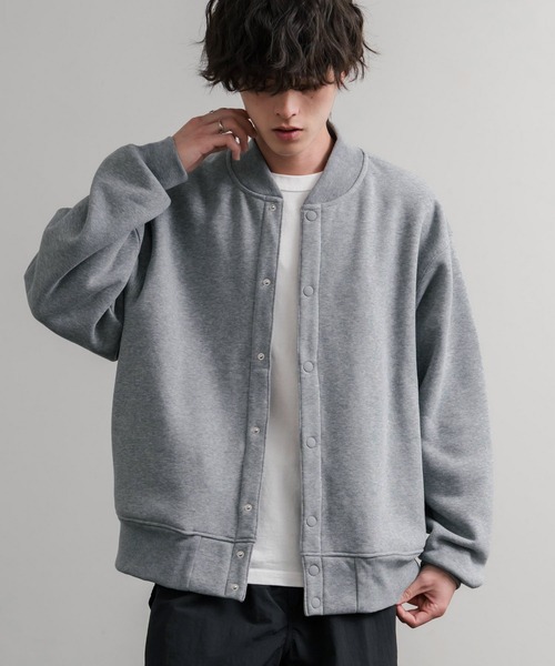 Rocky Monroe(ロッキーモンロー)の「オーバーサイズ ヘビーウェイト裏起毛スナップボタンカーディガン(カーディガン/ボレロ・メンズ・ブラック/チャコールグレー/オートミール/バーガンディー/杢グレー・M/L/LL)」の16枚目の写真