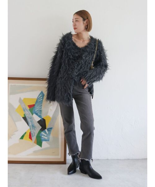 Ungrid（アングリッド）の「ヘムデザインストレッチデニム（デニムパンツ・レディース・ブルー/ブラック・24inch/25inch/26inch）」の10枚目の写真