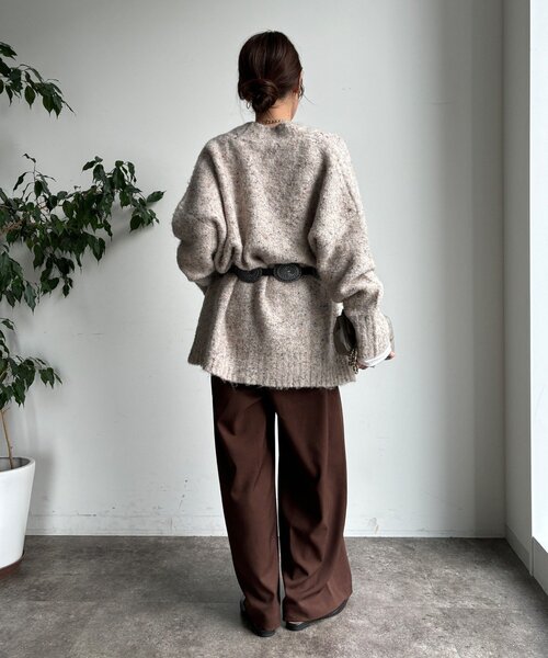 DouDou（ドゥドゥ）の「メランジタックワイドパンツ（その他パンツ・レディース・ブラウン/ダークブラウン/グレイッシュベージュ・FREE/TM）」の22枚目の写真