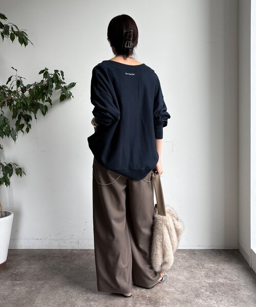 DouDou（ドゥドゥ）の「メランジタックワイドパンツ（その他パンツ・レディース・ブラウン/ダークブラウン/グレイッシュベージュ・FREE/TM）」の19枚目の写真