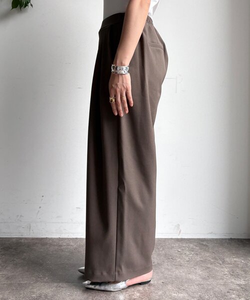 DouDou（ドゥドゥ）の「メランジタックワイドパンツ（その他パンツ・レディース・ブラウン/ダークブラウン/グレイッシュベージュ・FREE/TM）」の15枚目の写真