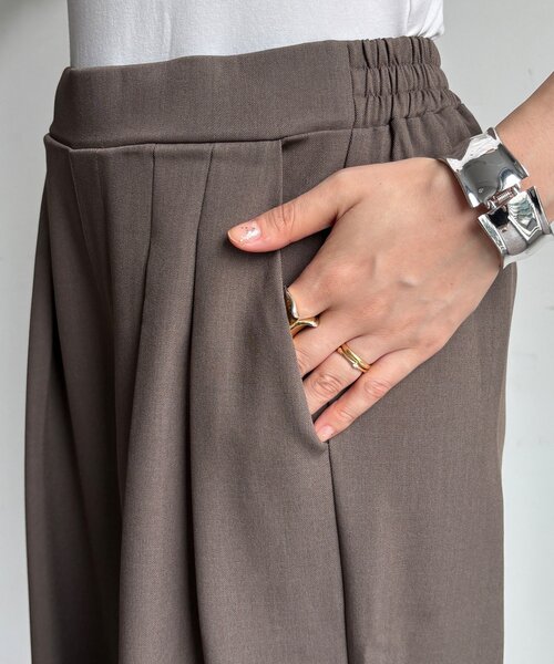 DouDou（ドゥドゥ）の「メランジタックワイドパンツ（その他パンツ・レディース・ブラウン/ダークブラウン/グレイッシュベージュ・FREE/TM）」の13枚目の写真