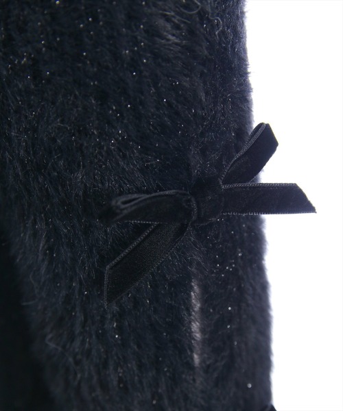 clear（クリア）の「袖リボン付きラメフェザーニットトップス[着回し力抜群 ガーリー]（ニット/セーター・レディース・グレー/パープル/ブラック/アイボリー・F）」の21枚目の写真