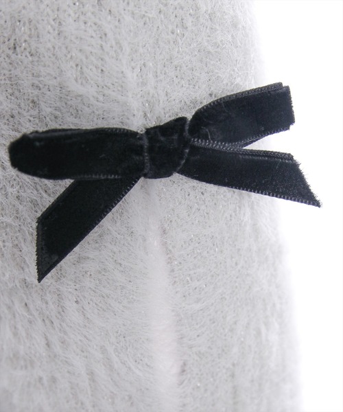 clear（クリア）の「袖リボン付きラメフェザーニットトップス[着回し力抜群 ガーリー]（ニット/セーター・レディース・グレー/パープル/ブラック/アイボリー・F）」の22枚目の写真