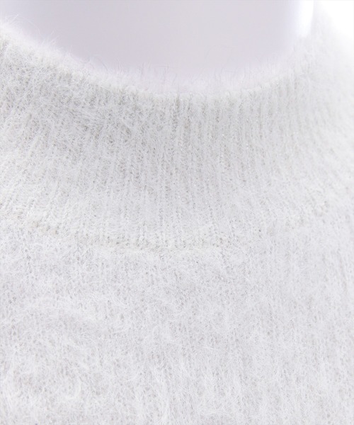 clear（クリア）の「袖リボン付きラメフェザーニットトップス[着回し力抜群 ガーリー]（ニット/セーター・レディース・グレー/パープル/ブラック/アイボリー・F）」の9枚目の写真