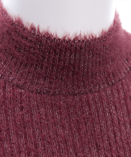 clear（クリア）の「袖リボン付きラメフェザーニットトップス[着回し力抜群 ガーリー]（ニット/セーター・レディース・グレー/パープル/ブラック/アイボリー・F）」の12枚目の写真