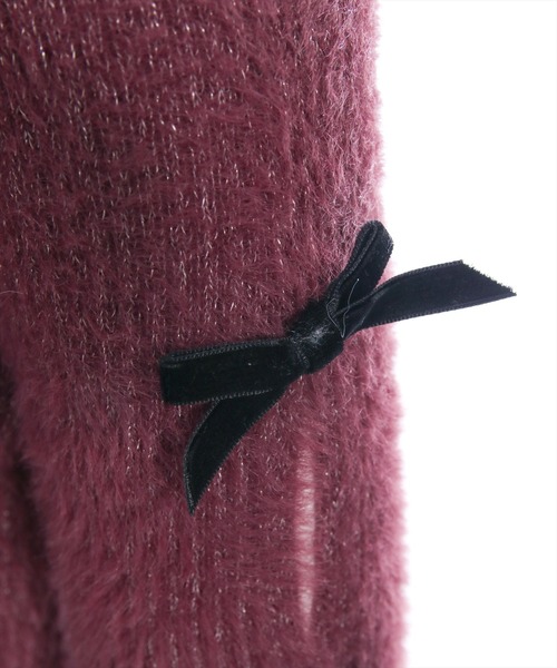 clear（クリア）の「袖リボン付きラメフェザーニットトップス[着回し力抜群 ガーリー]（ニット/セーター・レディース・グレー/パープル/ブラック/アイボリー・F）」の20枚目の写真