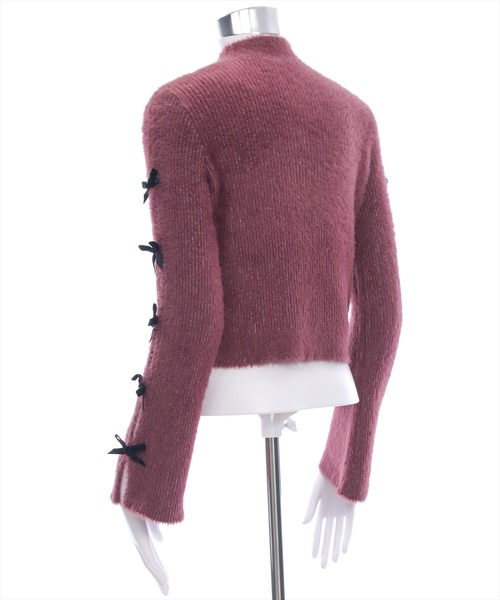 clear（クリア）の「袖リボン付きラメフェザーニットトップス[着回し力抜群 ガーリー]（ニット/セーター・レディース・グレー/パープル/ブラック/アイボリー・F）」の15枚目の写真